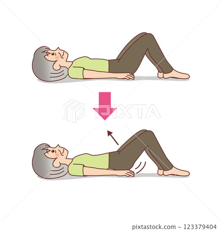 Elderly people doing abdominal exercises 123379404