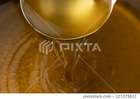 Pour in the broth 123379811