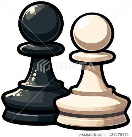 簡單的國際象棋棋子插圖 簡單的國際象棋棋子插圖 123379871