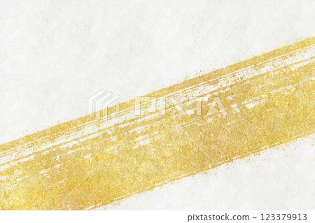 Background material with white washi paper and gold patterns that give a sense of Japanese beauty 123379913