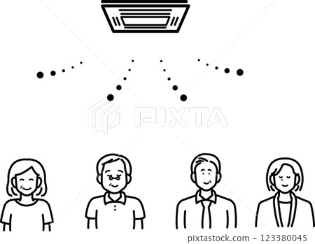 Illustration of comfortable air conditioning (line drawings only) Illustration of comfortable air conditioning (line drawings only) 123380045