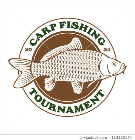 Carp fishing logo vector illustration, perfect for fish business supplier company logo, emblems, labels, badges and design elements, club logo and tournament Carp fishing logo vector illustration, perfect for fish business supplier company logo, emblems, labels, badges and design elements, club logo and tournament 123380174