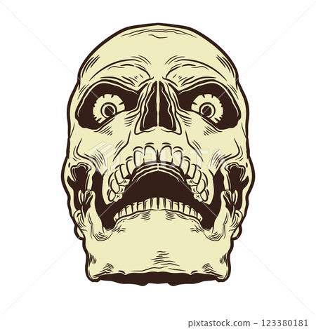 retro skull head illustration 123380181