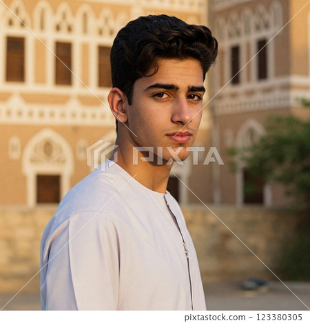 年輕的阿拉伯男子 123380305