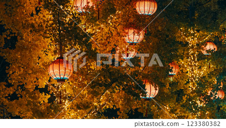 Beijing, China. Paper Lanterns On Zigong Lantern Festival In Beijing. In Asian Culture Red Is Color Of Sun And Joy. Paper Lantern Is Symbol Of Hearth, Comfort, Kindness. Lantern Festival In Beijing 123380382