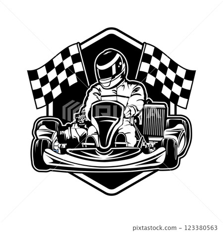 Go Kart racing vector illustration in colorful design, good for event logo also t shirt and racing team logo 123380563