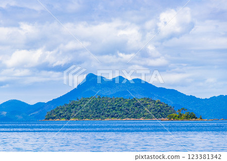 Mangrove and Pouso beach on tropical island Ilha Grande Brazil. 123381342
