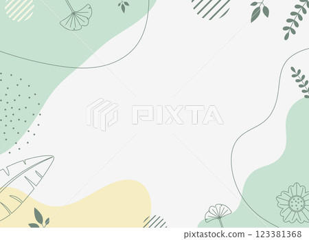 幾何和植物線條藝術背景 123381368