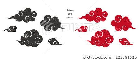 模糊的中國式雲彩的插圖素材向量白色背景垃圾 模糊的中國式雲彩的插圖素材向量白色背景垃圾 123381529