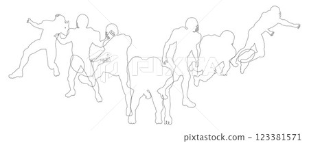 American Football Silhouette Player Silhouettes American Football Silhouette Player Silhouettes 123381571