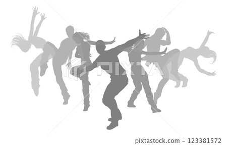 Dancers Silhouette Street Dance Poses Silhouettes Dancers Silhouette Street Dance Poses Silhouettes 123381572