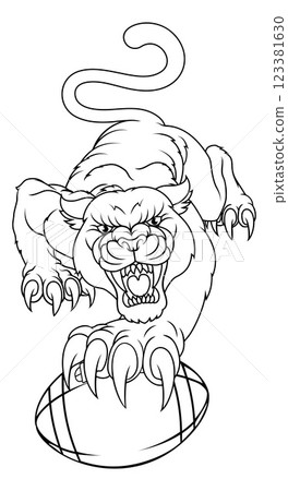 Black Panther Leopard Football Sports Team Mascot Black Panther Leopard Football Sports Team Mascot 123381630