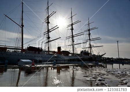 海王丸公園的夜景 海王丸 123381783