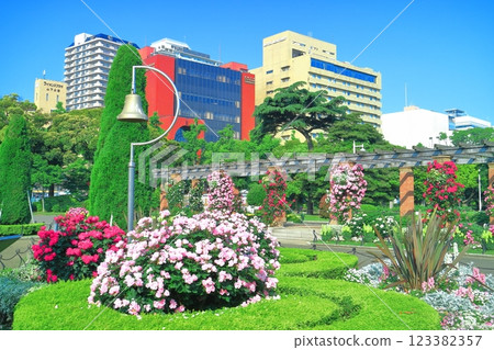 【神奈川縣】晴天的山下公園，玫瑰盛開（港花園） 123382357