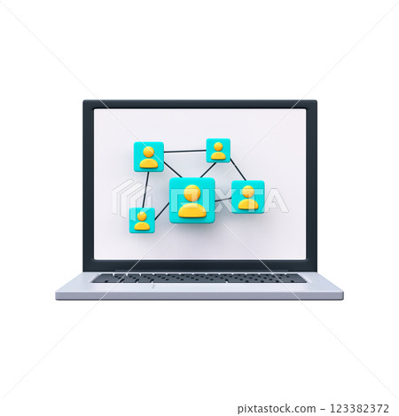 3D teamwork icon. Group of users associated together. 123382372