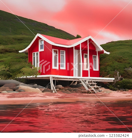 紅屋頂小屋 123382424