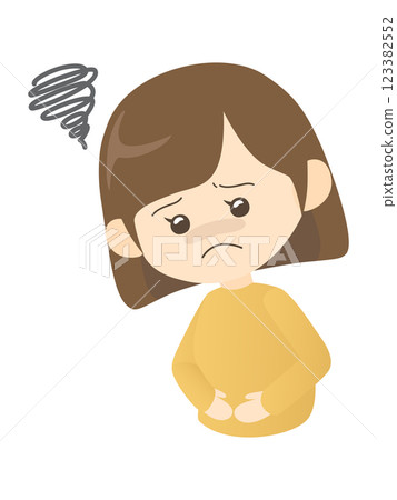 Illustration of a man holding his stomach due to stomachache Illustration of a man holding his stomach due to stomachache 123382552