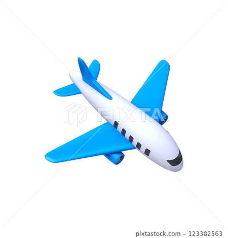 3D illustration of a passenger plane. Air transport and travel symbol 3D illustration of a passenger plane. Air transport and travel symbol 123382563