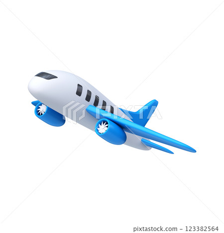 Airplane rises up, 3D illustration Airplane rises up, 3D illustration 123382564