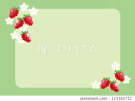 像素藝術草莓背景材料 123382712
