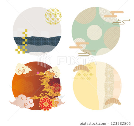 現代日式框架背景 123382805