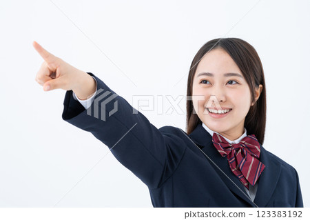 High school girl pointing at her goal High school girl pointing at her goal 123383192