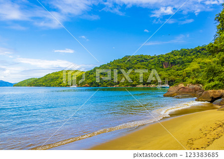 Mangrove and Pouso beach on tropical island Ilha Grande Brazil. Mangrove and Pouso beach on tropical island Ilha Grande Brazil. 123383685