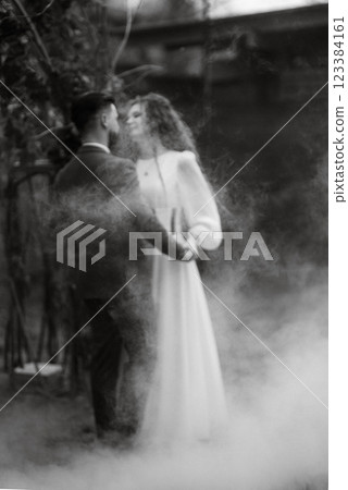 the first wedding dance of the bride and groom in the glade the first wedding dance of the bride and groom in the glade 123384161