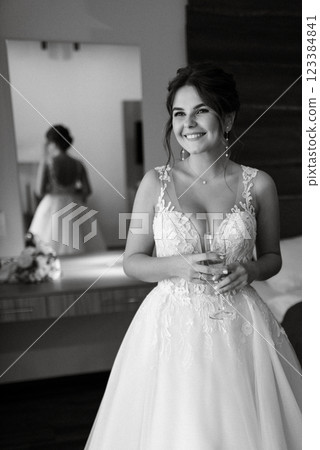 bride in a white dress at the training camp bride in a white dress at the training camp 123384841