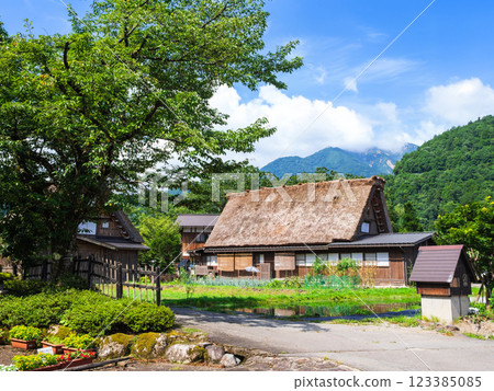 夏天的白川鄉,日本的原始風光 夏天的白川鄉,日本的原始風光 123385085
