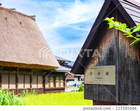 夏天的白川鄉，日本的原始風光 123385086
