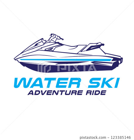 Jet ski vector illustration logo design, perfect for Event and shop rental logo design Jet ski vector illustration logo design, perfect for Event and shop rental logo design 123385146