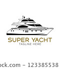 Yacht boat logo vector illustration, perfect for club logo and rental company logo 123385538