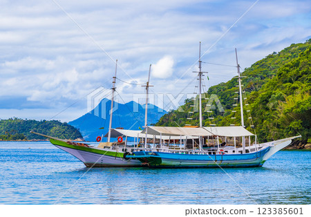 Boats ships Boat Mangrove and Pouso beach Ilha Grande Brazil. Boats ships Boat Mangrove and Pouso beach Ilha Grande Brazil. 123385601