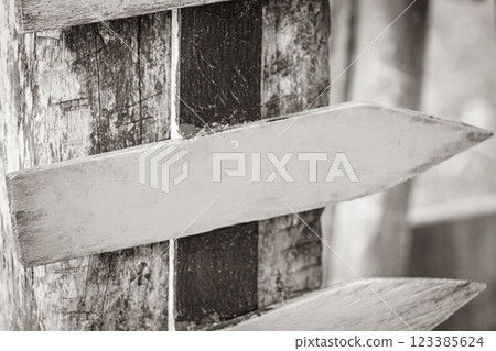 Colorful plain beach directional arrows on Ilha Grande Brazil. Colorful plain beach directional arrows on Ilha Grande Brazil. 123385624