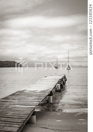 Mangrove and Pouso beach with jetty island Ilha Grande Brazil. Mangrove and Pouso beach with jetty island Ilha Grande Brazil. 123385634