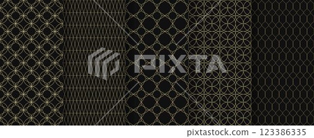 Art deco seamless pattern set Art deco seamless pattern set 123386335