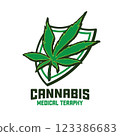 Cannabis vector illustration logo, perfect for t shirt design, store and medical therapy 123386683