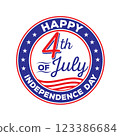 America Happy Independence Day vector illustration badge design, perfect for sticker and t shirt event design 123386684