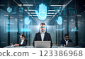 Business team exploring latest AI technology trends and case studies 123386968