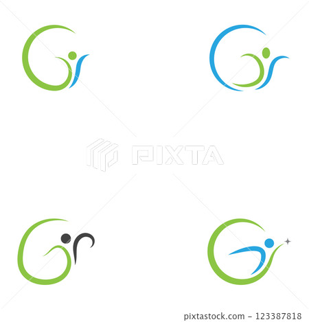 Green people health letter g logo 123387818