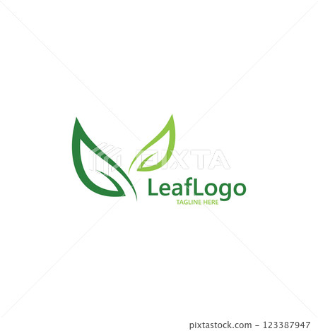 Leaf Logo Nature Template illustration 123387947