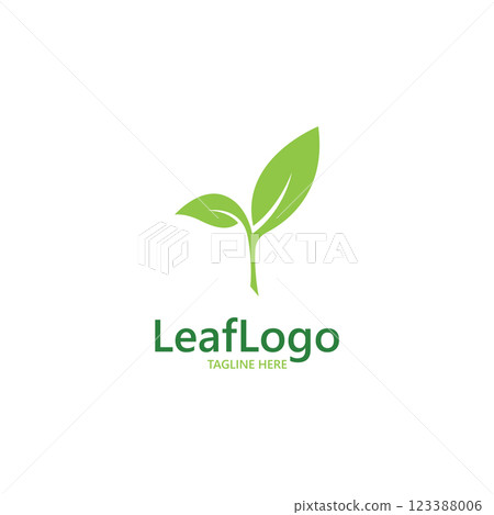 Leaf Logo Nature Template illustration 123388006