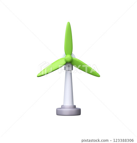 3d Wind power plant icon. Renewable green electricity 123388306