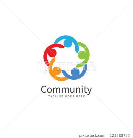 Team friend group people logo icon 123388733