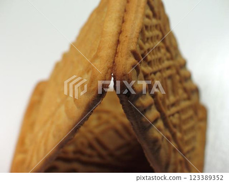 Cookies close view on white background 123389352