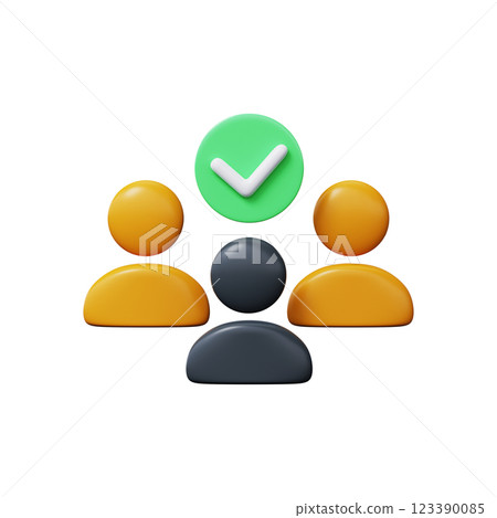 Decision completed done icon 3D render 123390085