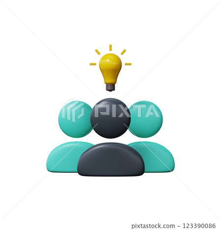 Cooperation idea icon 3D render 123390086