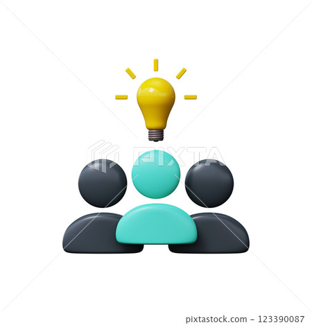 Cooperation idea icon 3D render 123390087