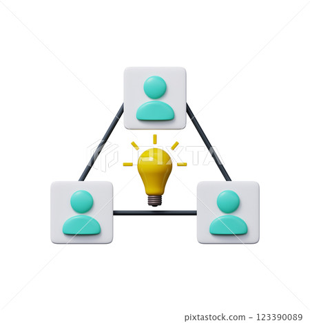 Team brainstorming icon 3D render 123390089